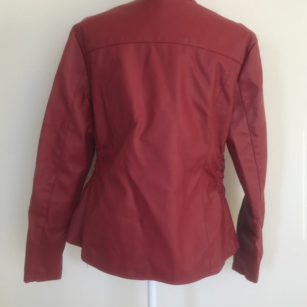 Baccini Vegan Red leather jacket - Picture 3 of 14